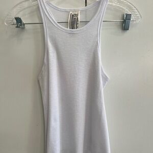 Free People White Ribbed Tank- XS